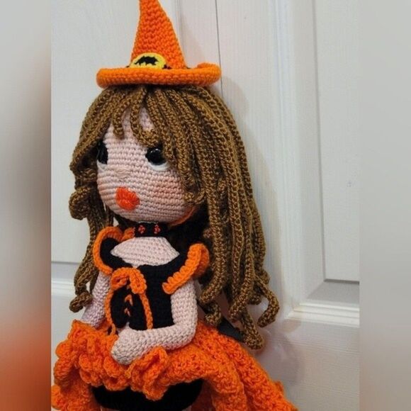 22" Halloween Witch Astrid Doll Crochet New Handmade - Picture 3 of 10
